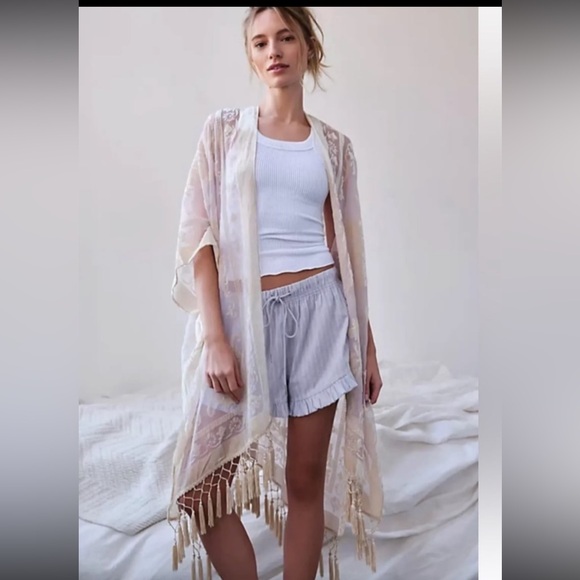 UNICORN 🦄 RARE FREE PEOPLE NIGHTBIRD BURNOUT KIMONO OS - Picture 8 of 16